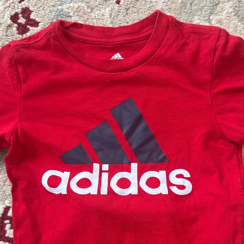 Adidas Kids' Red Tee and Dark Blue Shorts Set - Picture 2 of 3